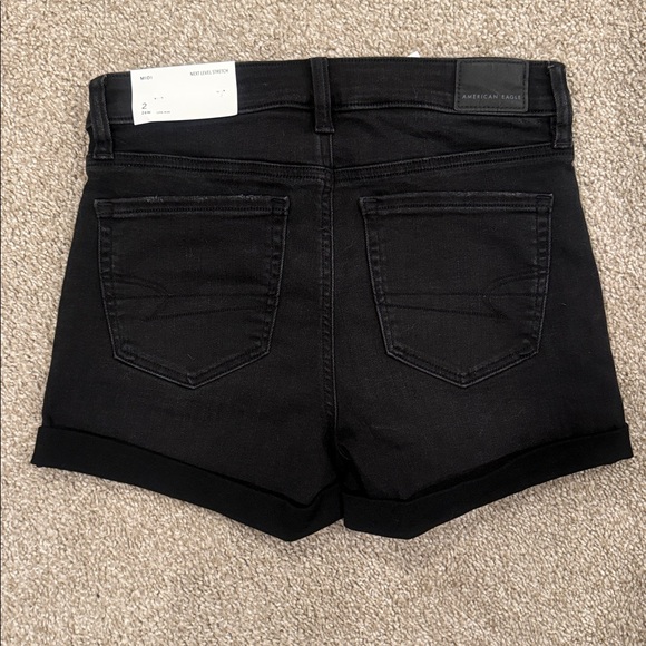 American Eagle Black Denim Shorts - Picture 2 of 5